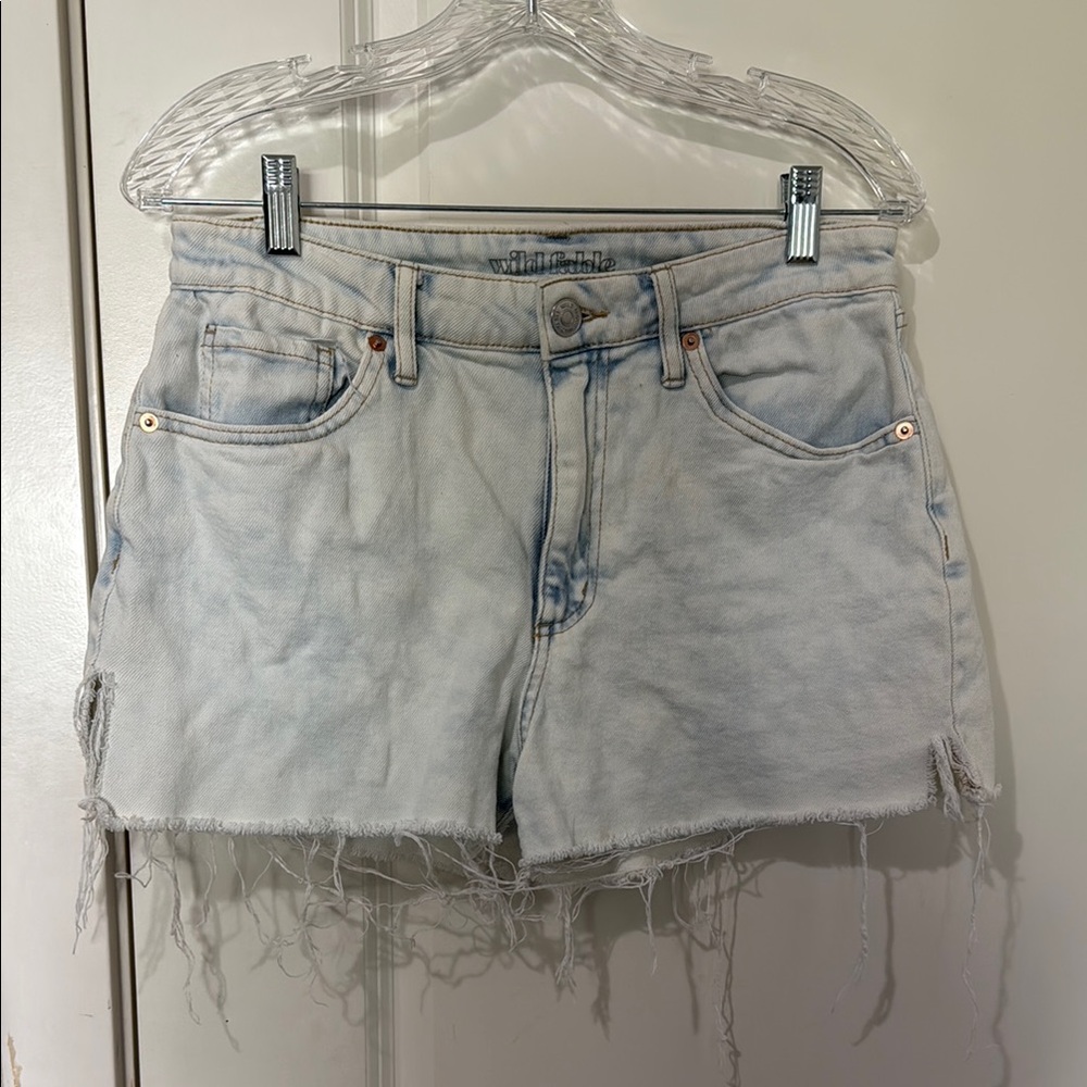 Wild Fable Light Blue Frayed Jean Shorts
